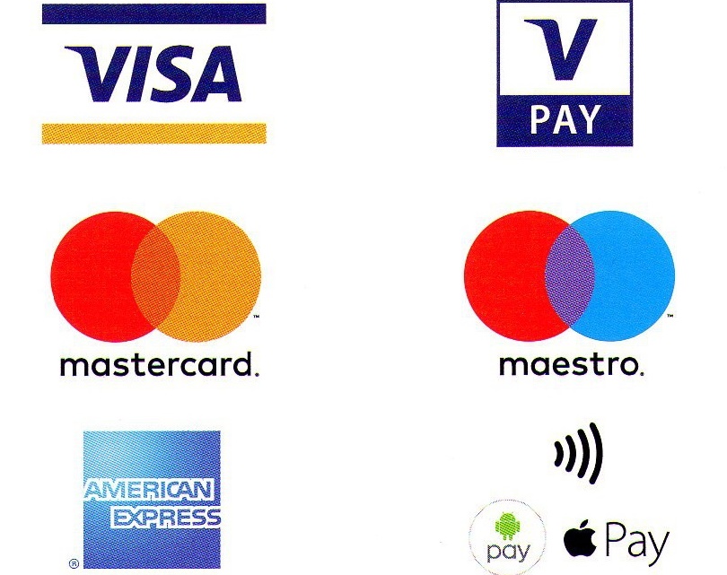 Rechnungen können mit EC/Kreditkarte usw. bezahlt werden.